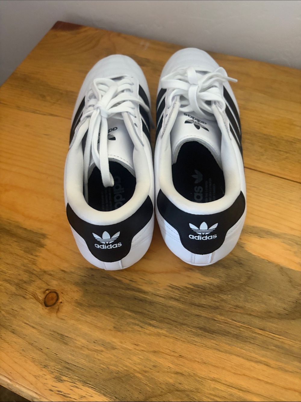 adidas White Sneakers with Black Three-Stripes - Picture 3 of 5